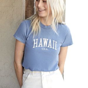 brandy melville hawaii top blue